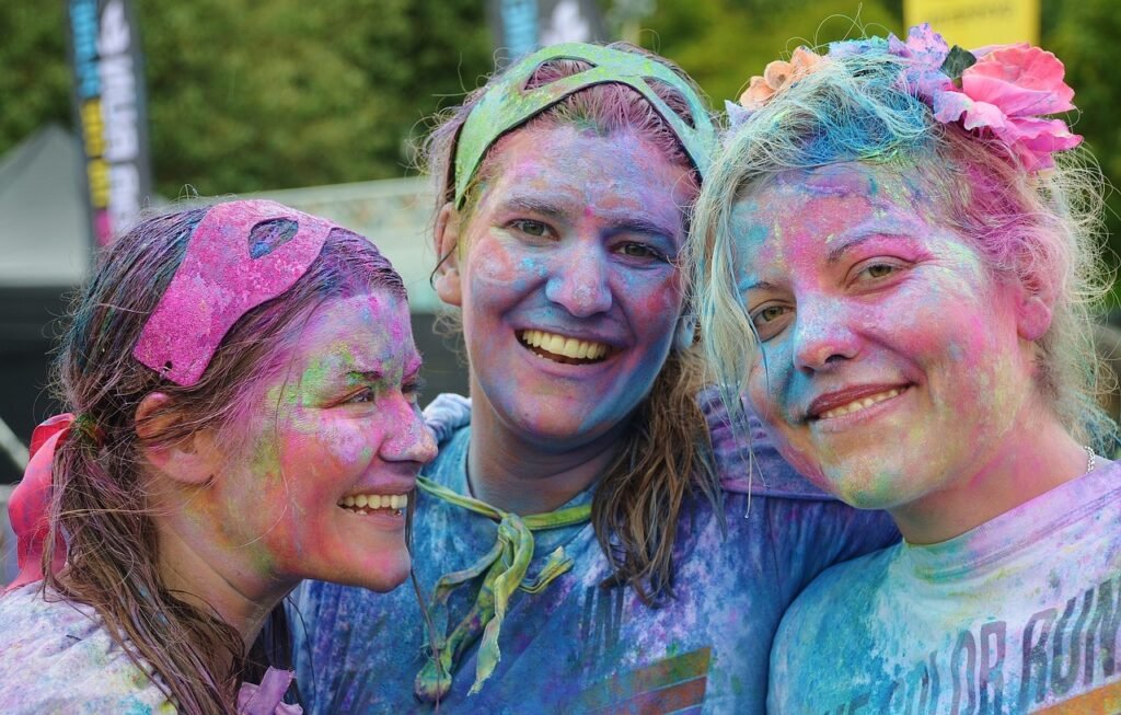 Holi party, India: localhi
