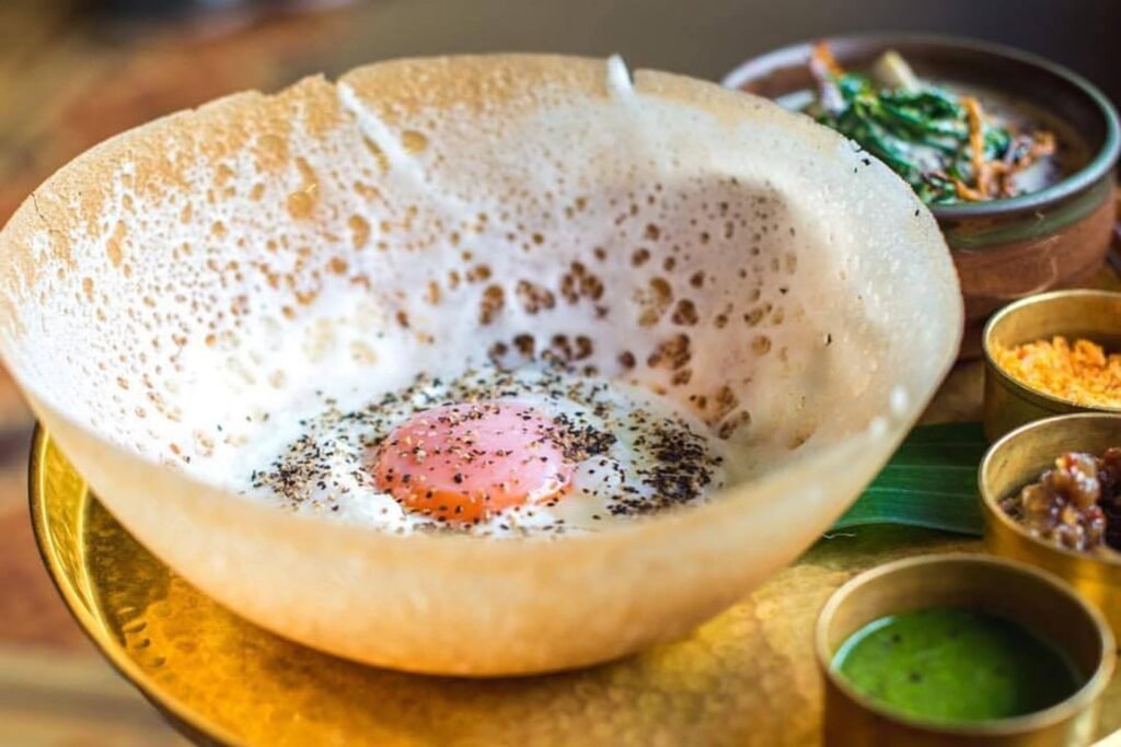 Dewata Villas Restauran, Egg Hoppers with coconut chutney, Sigiriya, Sri Lanka: localhi