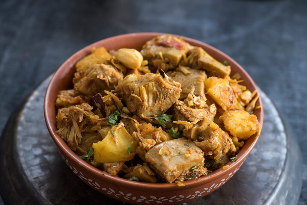 jackfruit curry, Ahinsa restaurant, sri lanka: localhi